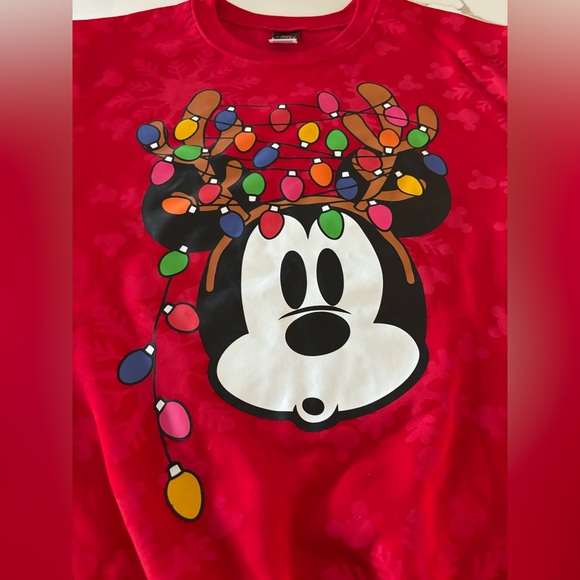 Disney Holiday Mickey Mouse Women's Juniors Size Small Graphic Fleece Sweatshirt - Picture 3 of 11